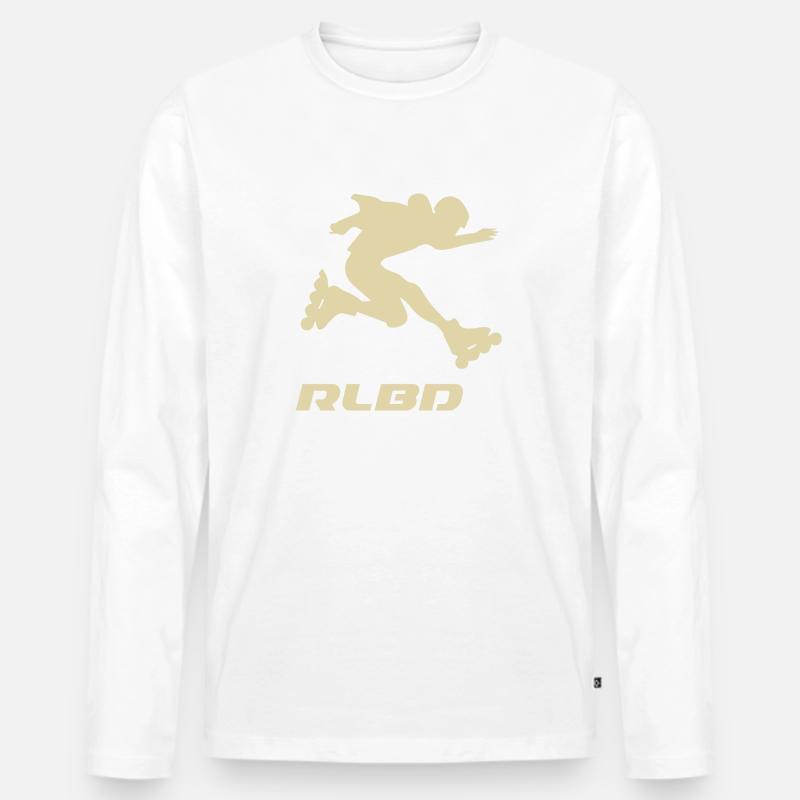 skater jump Rollerblader hell - Männer Premium Bio Langarmshirt - Weiß