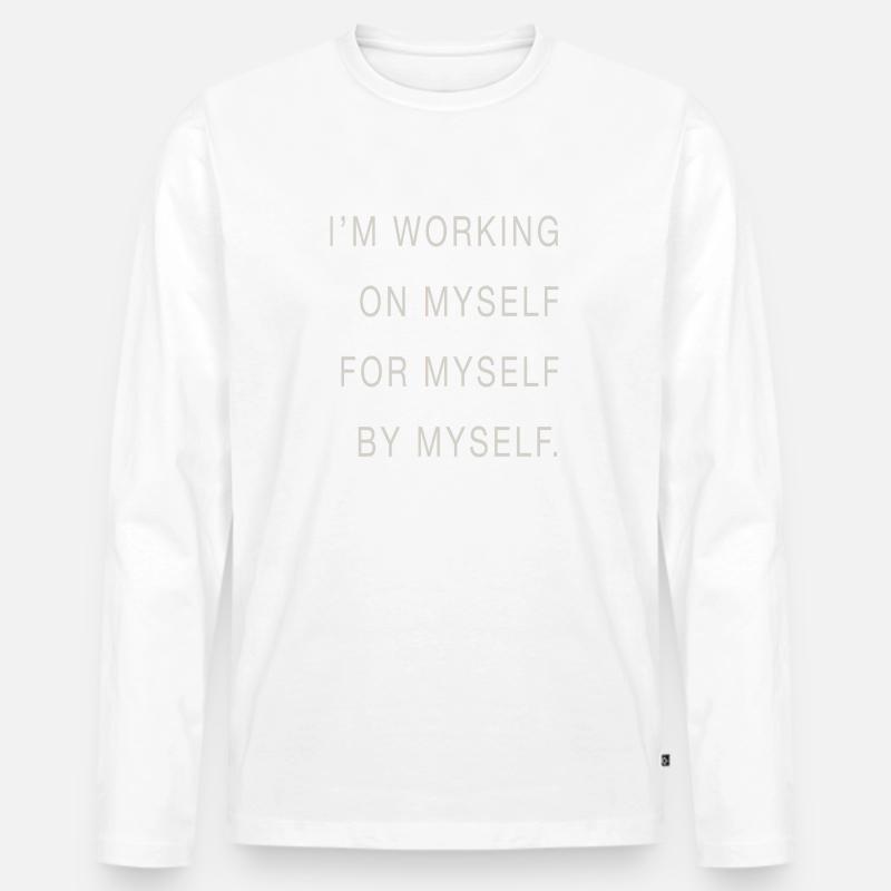 I m working - Männer Premium Bio Langarmshirt - Weiß