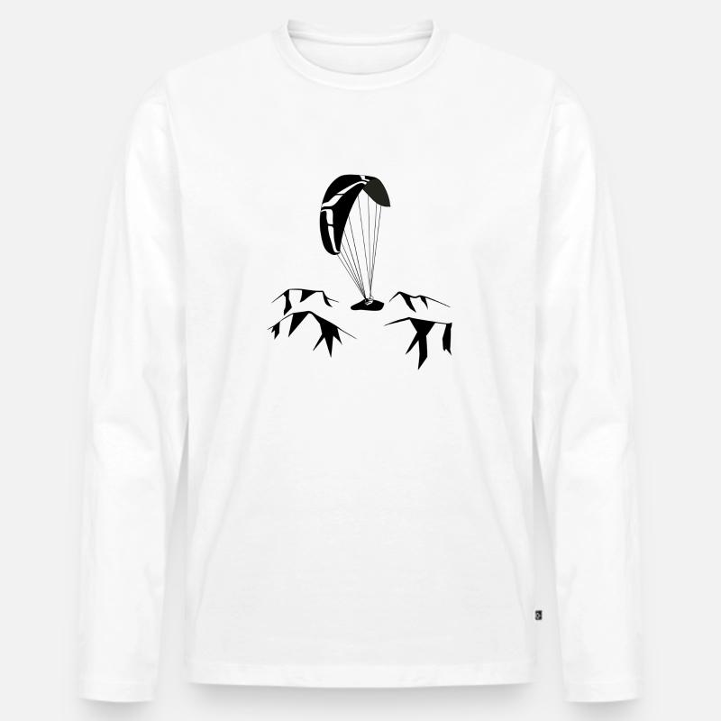 Gleitschirm - Männer Premium Bio Langarmshirt - Weiß