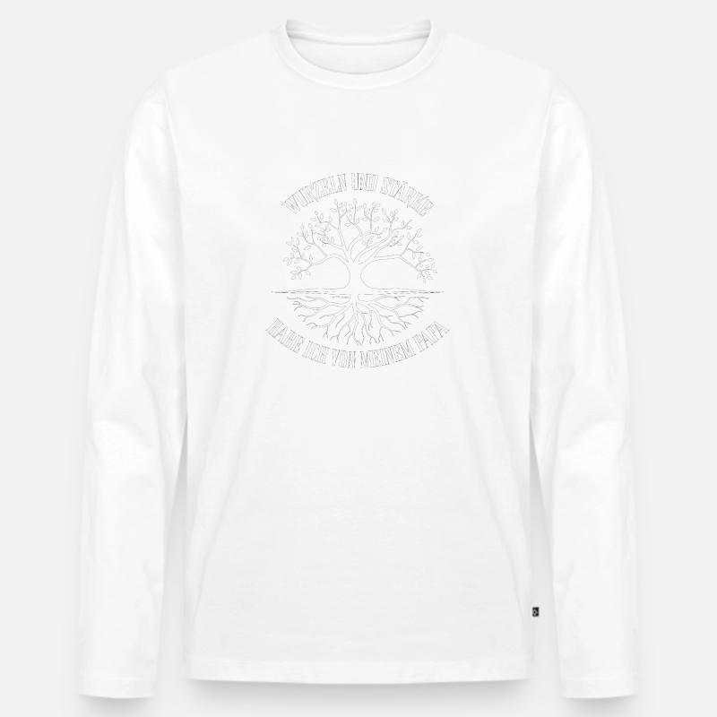Wurzeln und Stärke - Männer Premium Bio Langarmshirt - Weiß