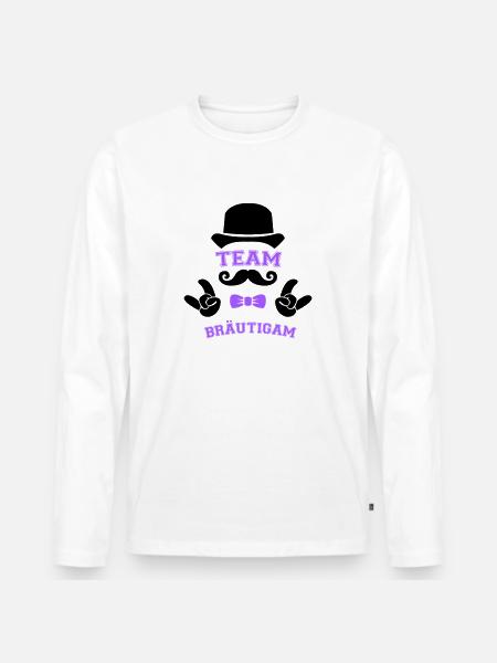 Team Groom - Men's Premium Organic Long Sleeve Shirt - white