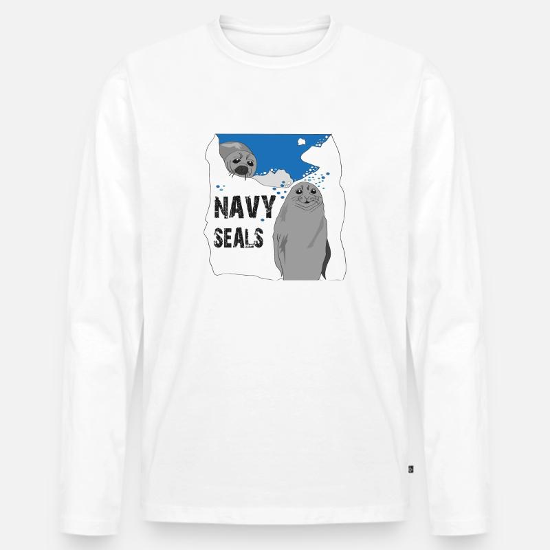 Navy Seals - Männer Premium Bio Langarmshirt - Weiß