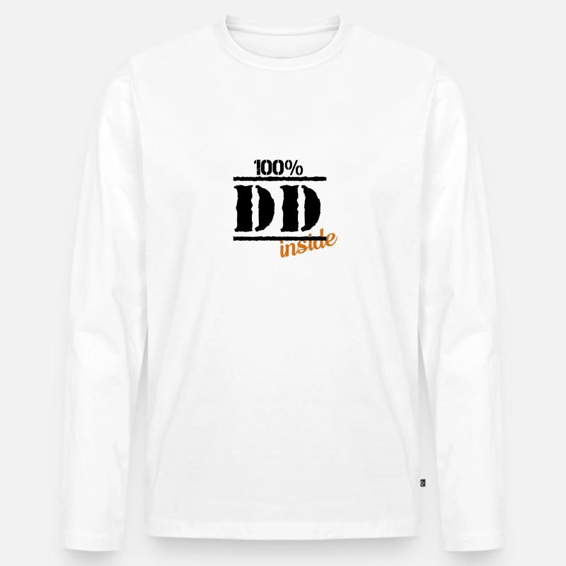 Dresden DD - Männer Premium Bio Langarmshirt - Weiß