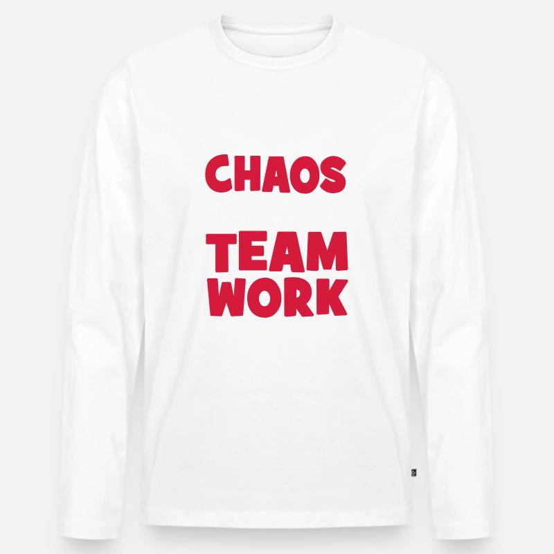 Teamwork - Männer Premium Bio Langarmshirt - Weiß