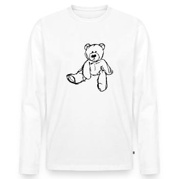 My first teddy bear for children - Men's Premium Organic Long Sleeve Shirt - white - Front - Nico (187cm)