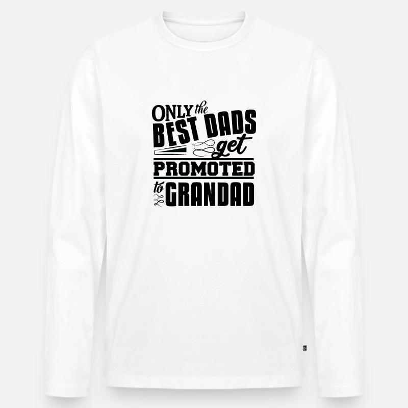 GRANDAD SCHWARZ - Männer Premium Bio Langarmshirt - Weiß