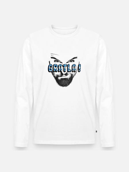 Gratla bayrisch dialekt - Männer Premium Bio Langarmshirt - Weiß