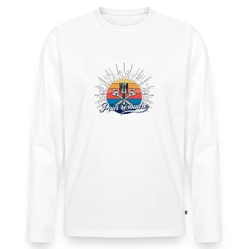 T-shirt homme mécanicien automobile humour cadeau - T-shirt manches longues Premium bio Homme - blanc - Devant - Nico (187cm)