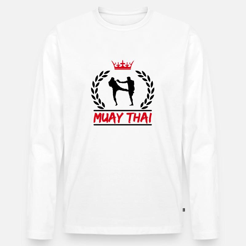 muay thai - Männer Premium Bio Langarmshirt - Weiß