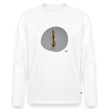 I see faces - Ich sehe Gesichter - Men's Premium Organic Long Sleeve Shirt - white - Front - Nico (187cm)