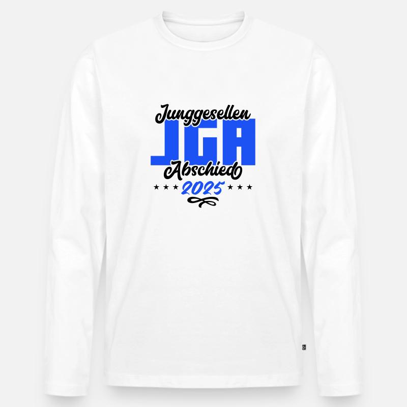 jga junggesellenabschied 2025 - Männer Premium Bio Langarmshirt - Weiß