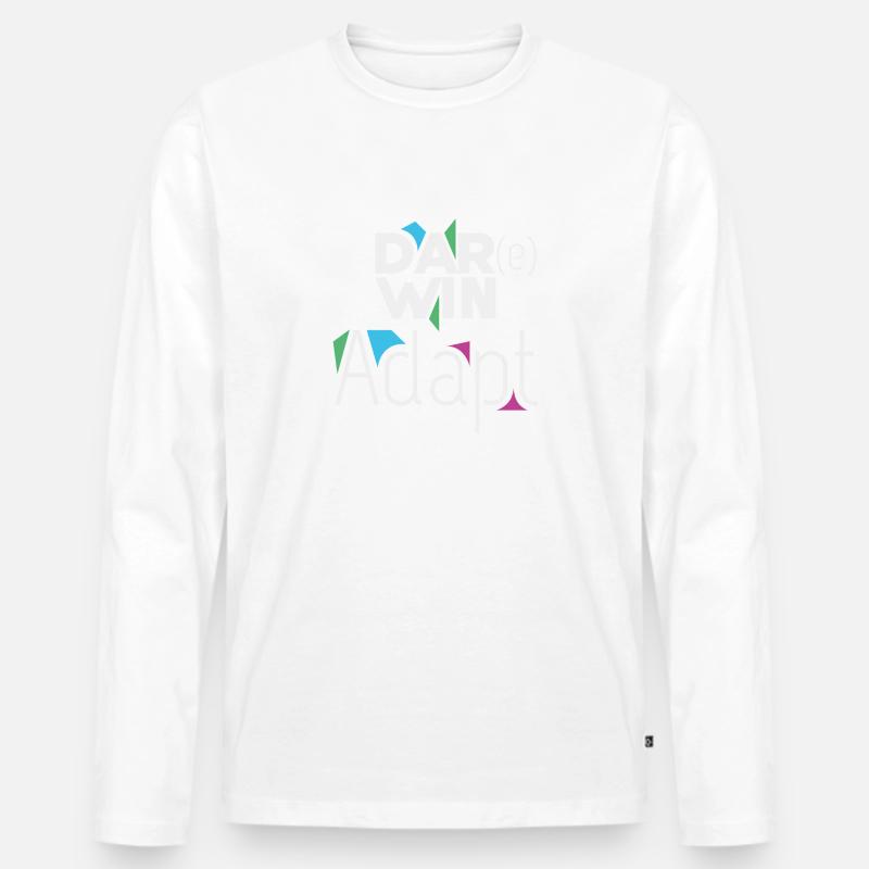 Darwin Adapt - Männer Premium Bio Langarmshirt - Weiß
