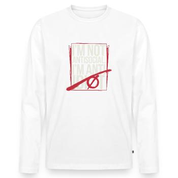 Introverti et pointilleux - T-shirt manches longues Premium bio Homme - blanc - Devant - Nico (187cm)