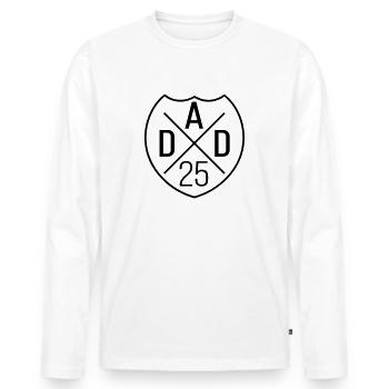 Dad 25 Vater Baby Papa 2025 Wappen - Männer Premium Bio Langarmshirt - Weiß - Vorne - Nico (187cm)