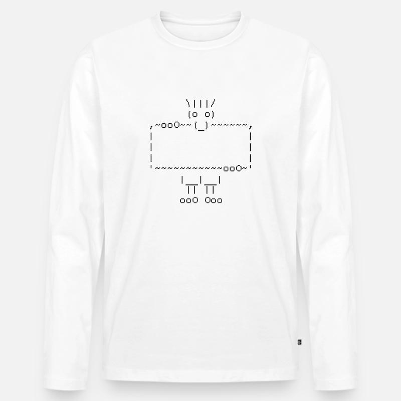 ascii art: troll + your text - Maglia a manica lunga ecologica premium da uomo - bianco