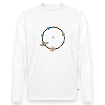 Planètes - T-shirt manches longues Premium bio Homme - blanc - Devant - Nico (187cm)