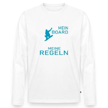 Snowboard Snowboarder - Männer Premium Bio Langarmshirt - Weiß - Vorne - Nico (187cm)