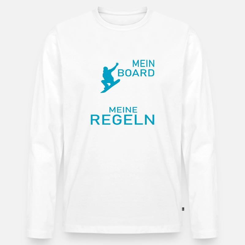 Snowboard Snowboarder - Männer Premium Bio Langarmshirt - Weiß