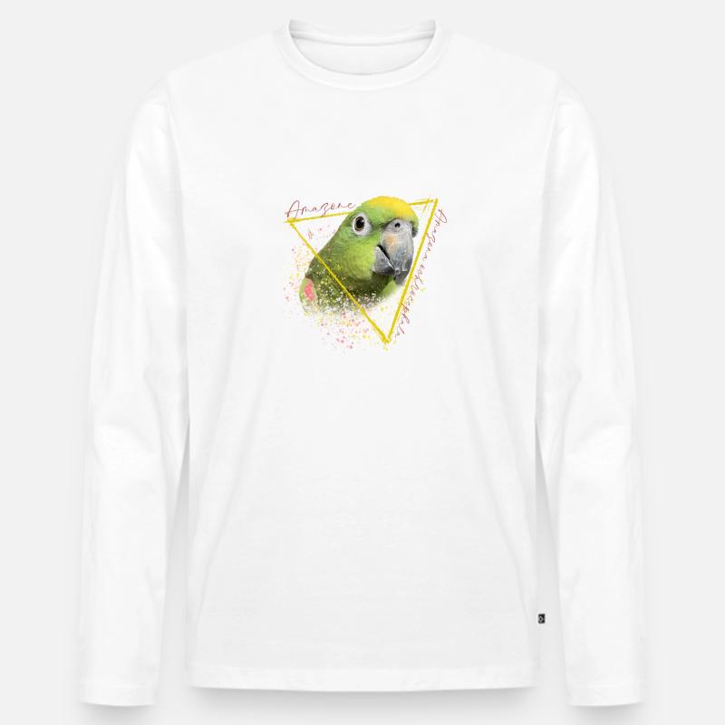 Wilde Amazone - Männer Premium Bio Langarmshirt - Weiß