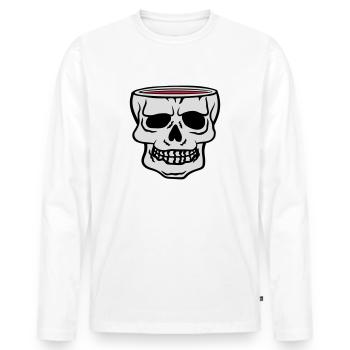 Mug Skull Horreur Halloween - T-shirt manches longues Premium bio Homme - blanc - Devant - Nico (187cm)