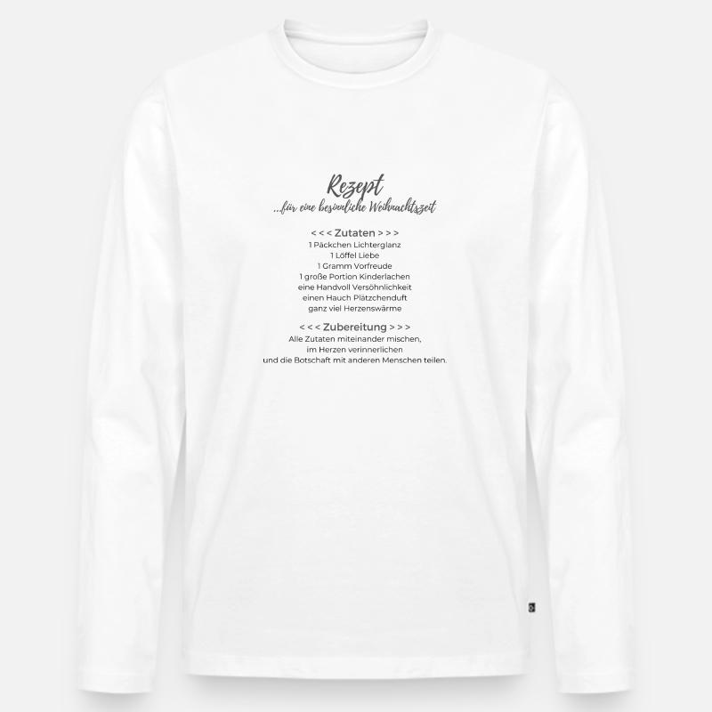 Weihnachtsrezept - Männer Premium Bio Langarmshirt - Weiß
