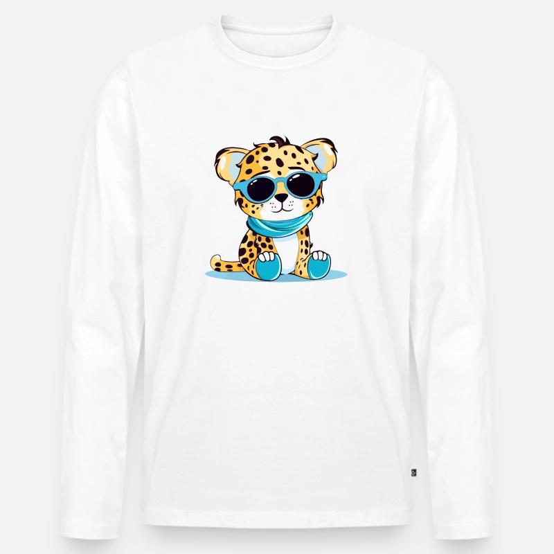 Malo der Leopard - Männer Premium Bio Langarmshirt - Weiß