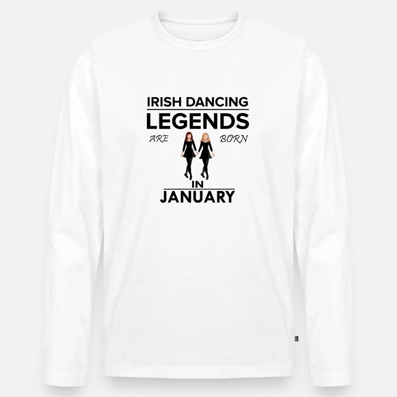 Dancing Dance Music - Männer Premium Bio Langarmshirt - Weiß