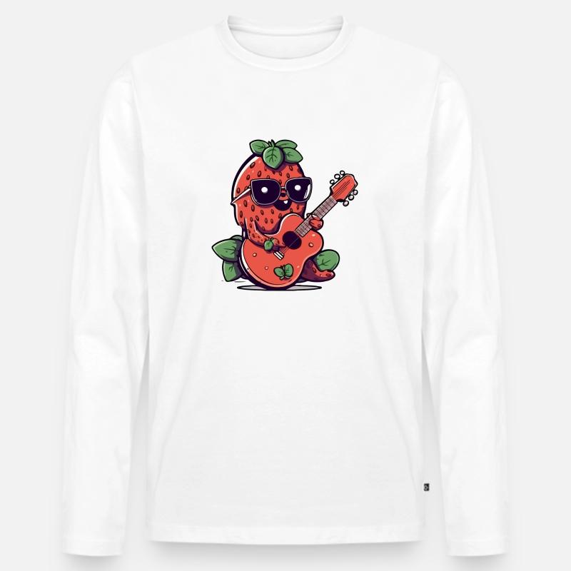 Spawnender Gitarrist - Männer Premium Bio Langarmshirt - Weiß