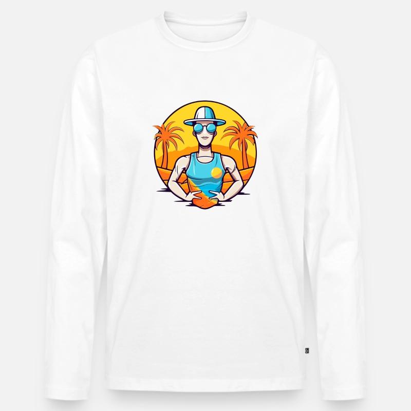 Al der Urlauber - Männer Premium Bio Langarmshirt - Weiß