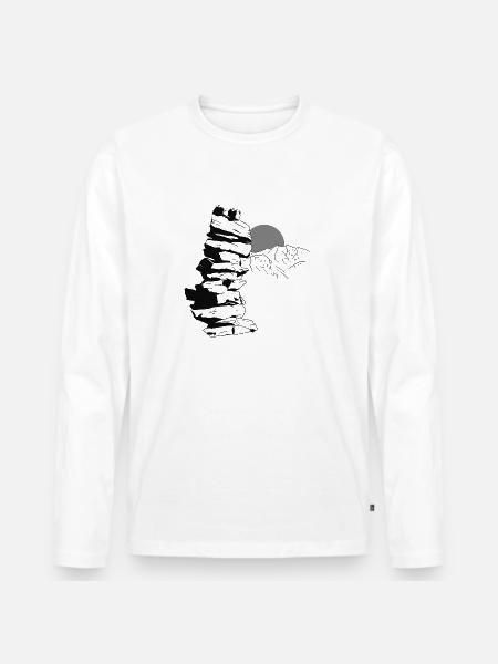 Stone Tower - Men's Premium Organic Long Sleeve Shirt - white