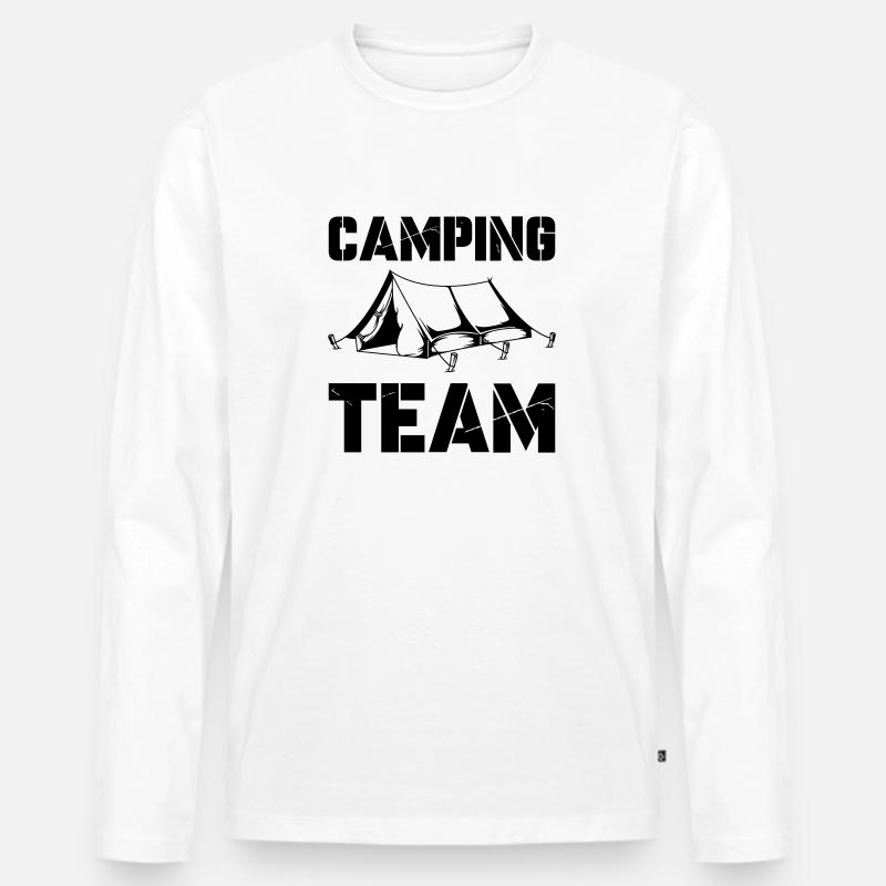 Camping Team - Männer Premium Bio Langarmshirt - Weiß