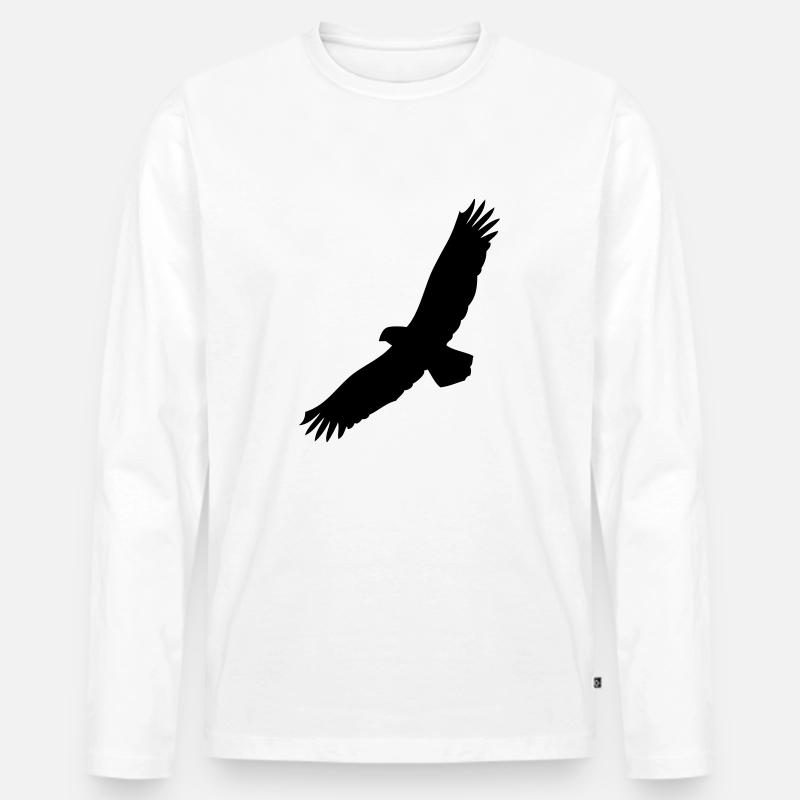 adler - Männer Premium Bio Langarmshirt - Weiß