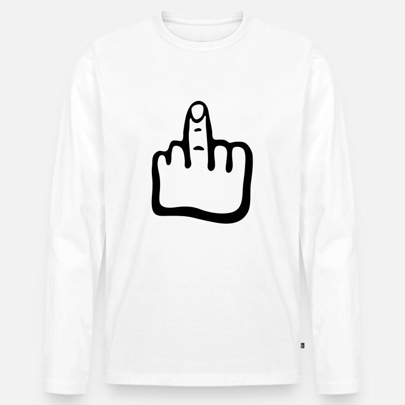Hand, Finger g1 - Männer Premium Bio Langarmshirt - Weiß