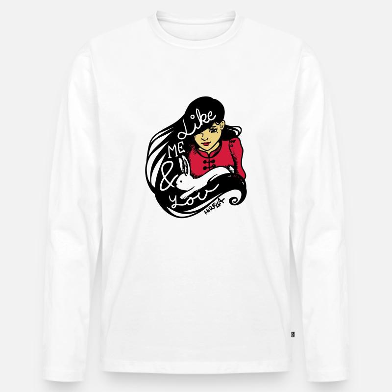 Like me & you - Männer Premium Bio Langarmshirt - Weiß