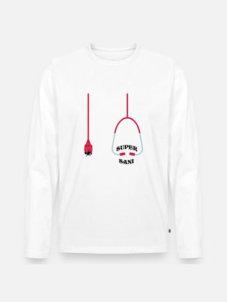 Super Sani - Männer Premium Bio Langarmshirt - Weiß