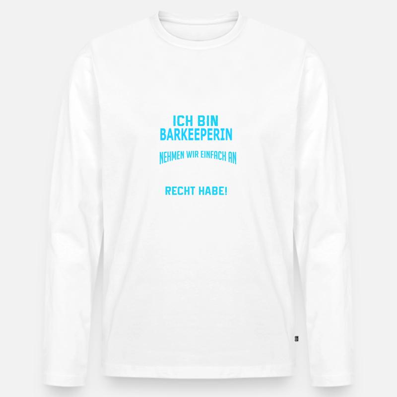 BARKEEPERIN - Männer Premium Bio Langarmshirt - Weiß