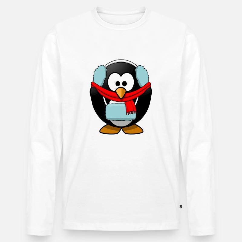 penguin93 - Männer Premium Bio Langarmshirt - Weiß