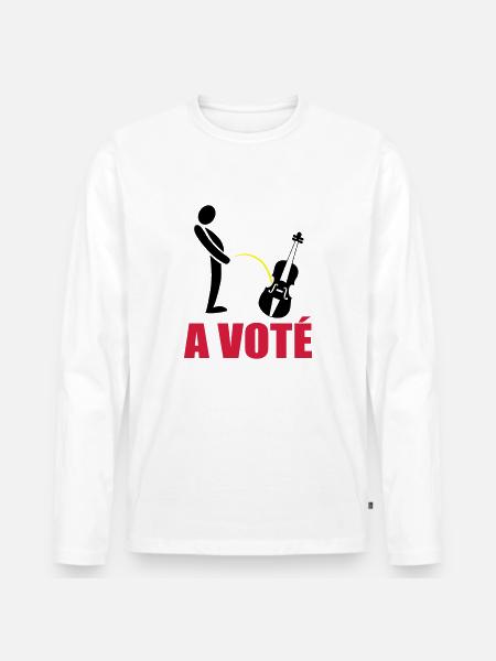 A voté - T-shirt manches longues Premium bio Homme - blanc