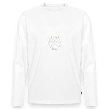 Hide and Seek Yeti - Männer Premium Bio Langarmshirt - Weiß - Vorne - Nico (187cm)
