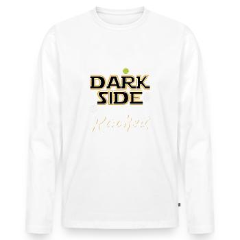 Une joueuse de tennis drôle arrive au tennis du côté obscur - T-shirt manches longues Premium bio Homme - blanc - Devant - Nico (187cm)