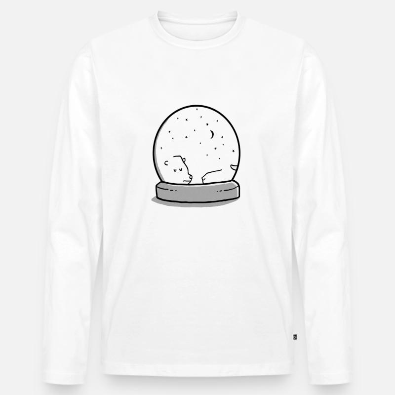 Schlafender Eisbär - Männer Premium Bio Langarmshirt - Weiß