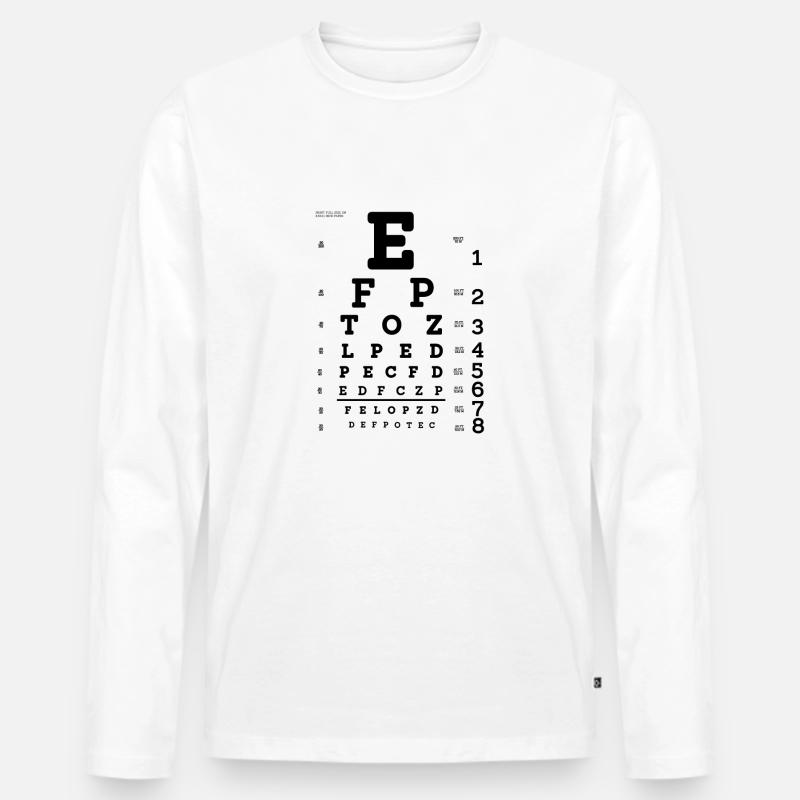Sehtest - Männer Premium Bio Langarmshirt - Weiß
