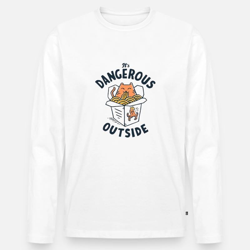 It's Dangerous outside - Männer Premium Bio Langarmshirt - Weiß