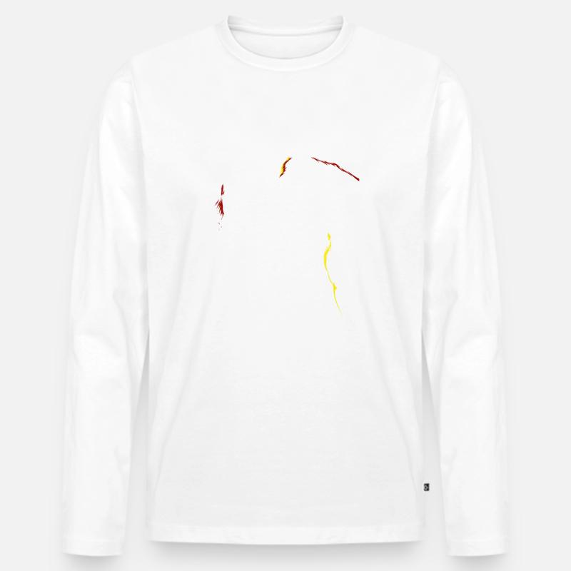 Pferd Mädchen Silhouette - Männer Premium Bio Langarmshirt - Weiß