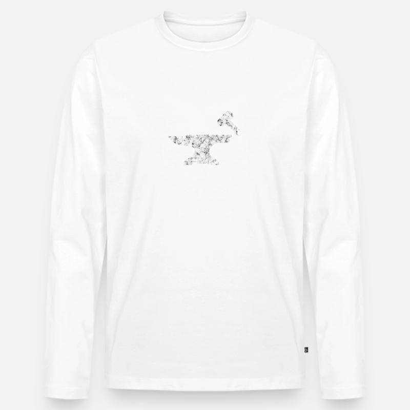 Schmied Hammer Mittelalter - Männer Premium Bio Langarmshirt - Weiß