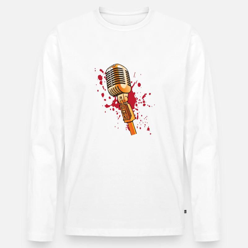Bloddy Microphone - Männer Premium Bio Langarmshirt - Weiß