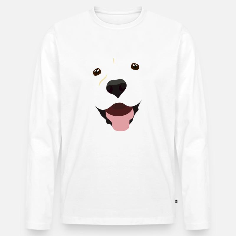 (Labrador-Gesicht) - Männer Premium Bio Langarmshirt - Weiß