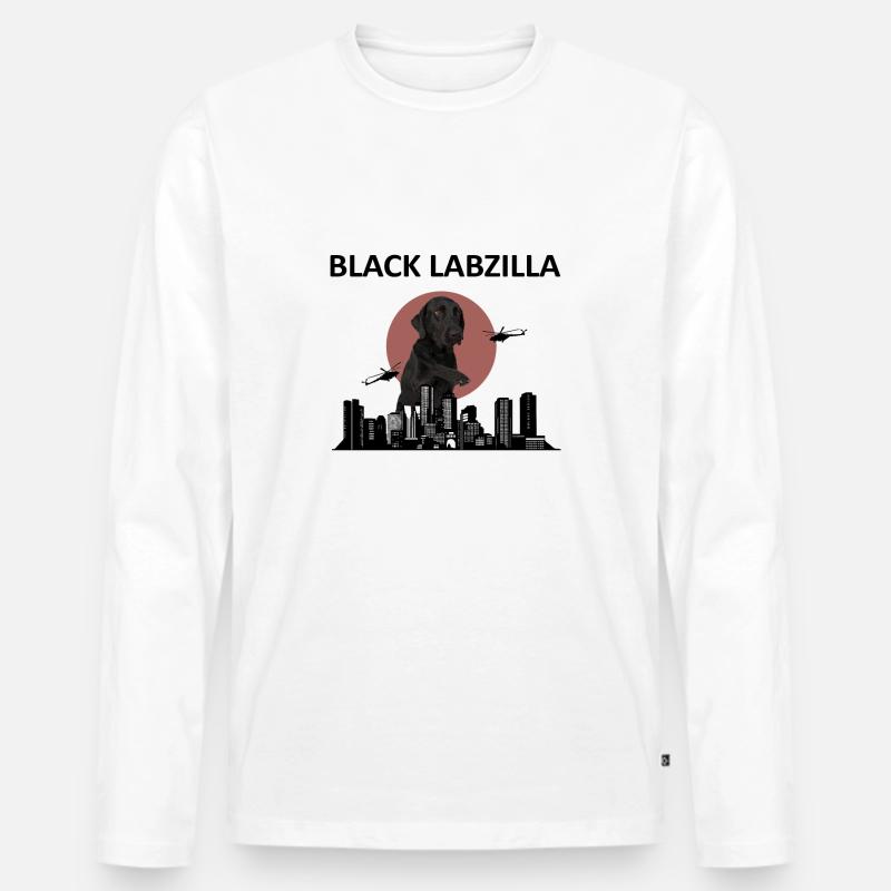 schwarz Labzilla - Männer Premium Bio Langarmshirt - Weiß