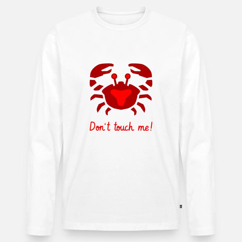 Don't touch me! - Männer Premium Bio Langarmshirt - Weiß