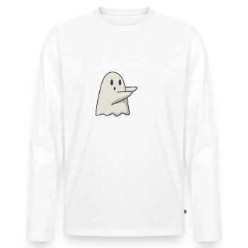 Cadeau fantôme fantôme fantôme - T-shirt manches longues Premium bio Homme - blanc - Devant - Nico (187cm)